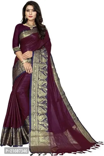 Fancy Cotton Silk Saree with Blouse Piece for Women