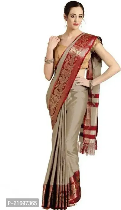 Fancy Cotton Silk Saree with Blouse Piece for Women-thumb0