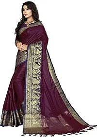 Fancy Cotton Silk Saree with Blouse Piece for Women-thumb1