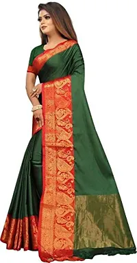 Fancy Cotton Silk Saree with Blouse Piece for Women-thumb1