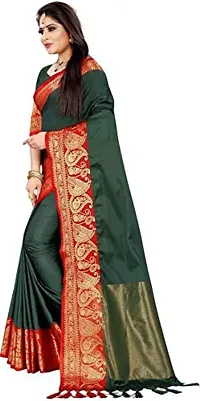 Fancy Cotton Silk Saree with Blouse Piece for Women-thumb2