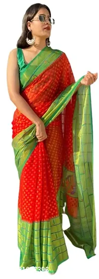 Fancy Cotton Silk Saree with Blouse Piece for Women-thumb0