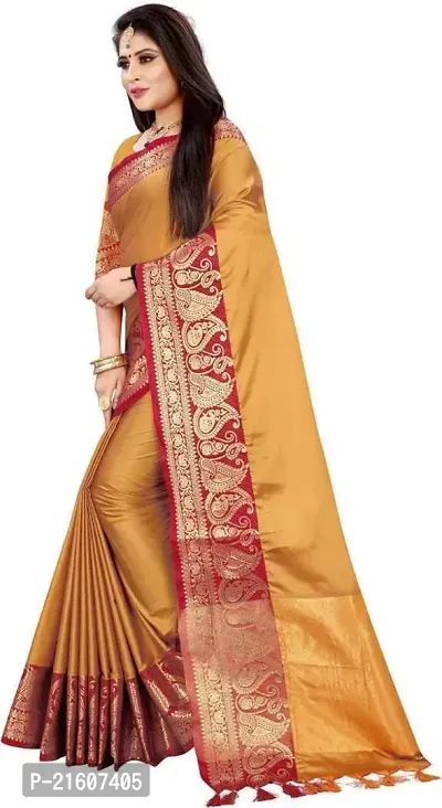 Fancy Cotton Silk Saree with Blouse Piece for Women-thumb2