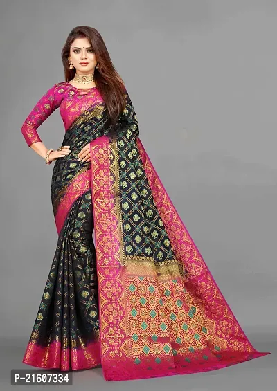 Fancy Cotton Silk Saree with Blouse Piece for Women-thumb2