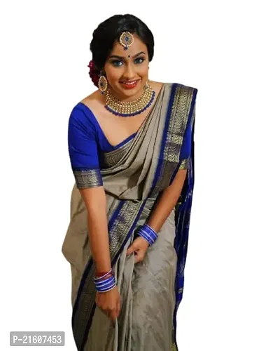 Fancy Cotton Silk Saree with Blouse Piece for Women-thumb0