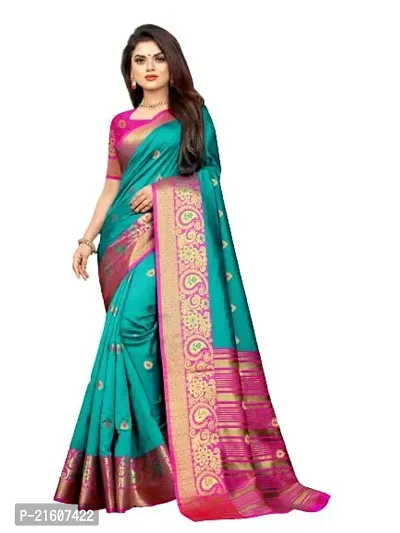 Fancy Cotton Silk Saree with Blouse Piece for Women