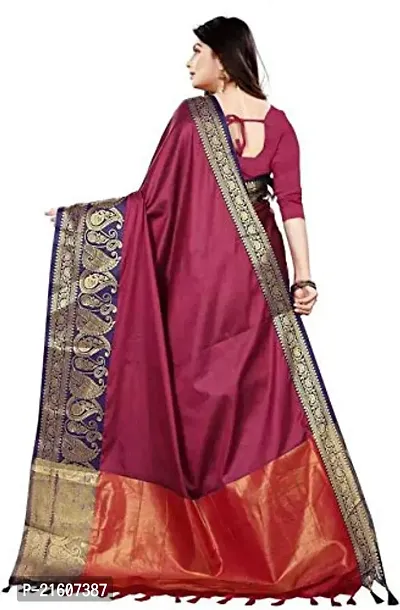 Fancy Cotton Silk Saree with Blouse Piece for Women-thumb2