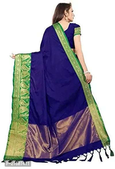 Fancy Cotton Silk Saree with Blouse Piece for Women-thumb3