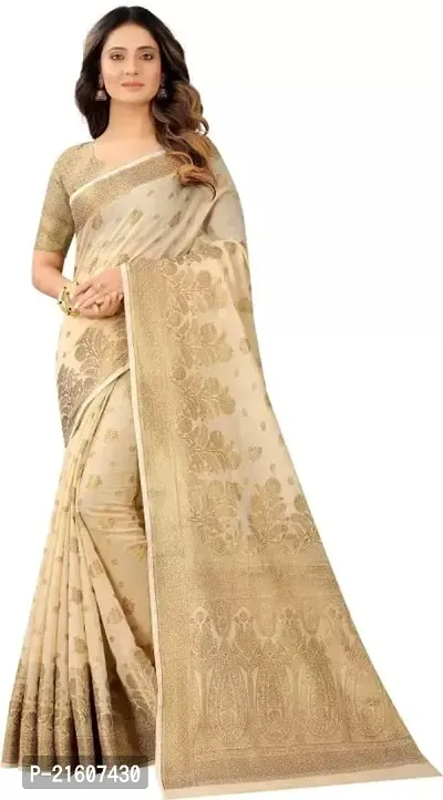 Fancy Cotton Silk Saree with Blouse Piece for Women-thumb0