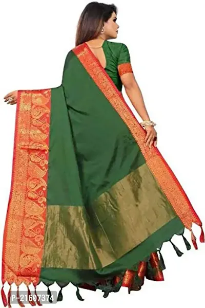 Fancy Cotton Silk Saree with Blouse Piece for Women-thumb3