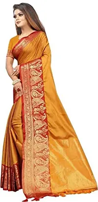 Fancy Cotton Silk Saree with Blouse Piece for Women-thumb1