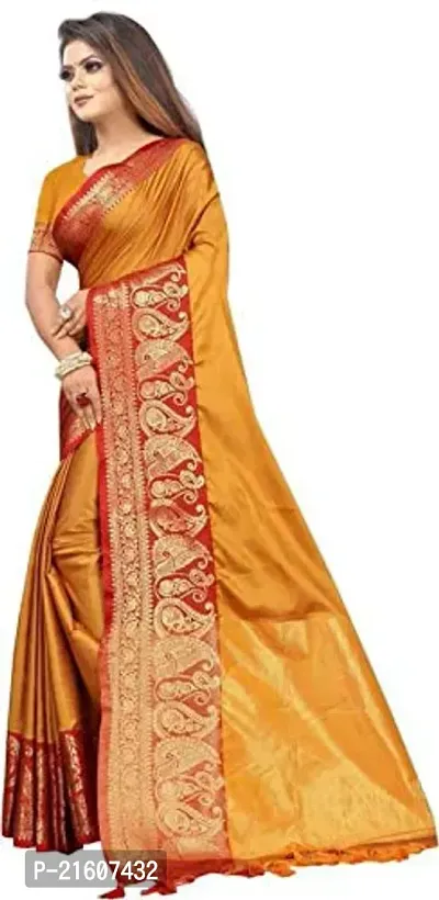 Fancy Cotton Silk Saree with Blouse Piece for Women-thumb2