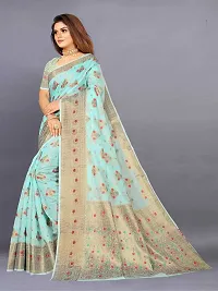 Fancy Cotton Silk Saree with Blouse Piece for Women-thumb1