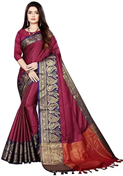 NEW COTTON SILK MULTICOLORED TREDITIONAL DEGINER SAREE WITH BLOUSE PIECE