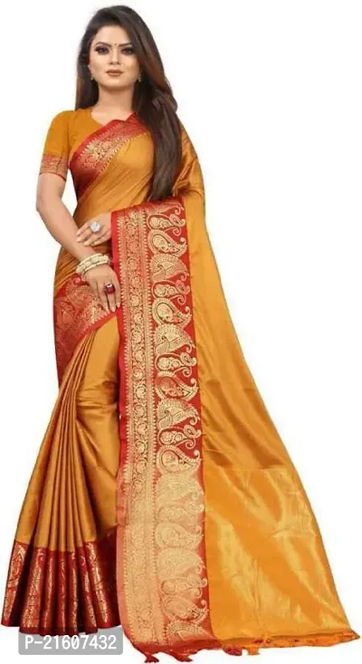 Fancy Cotton Silk Saree with Blouse Piece for Women