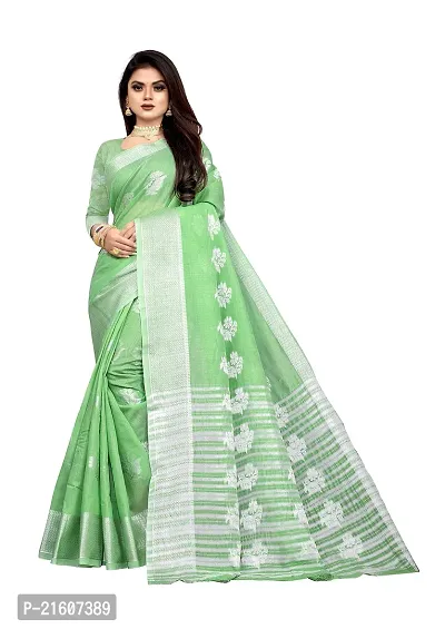 Fancy Cotton Silk Saree with Blouse Piece for Women-thumb0