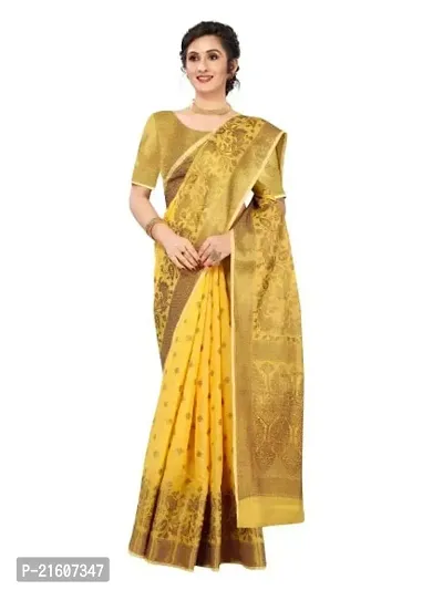 Fancy Cotton Silk Saree with Blouse Piece for Women-thumb3