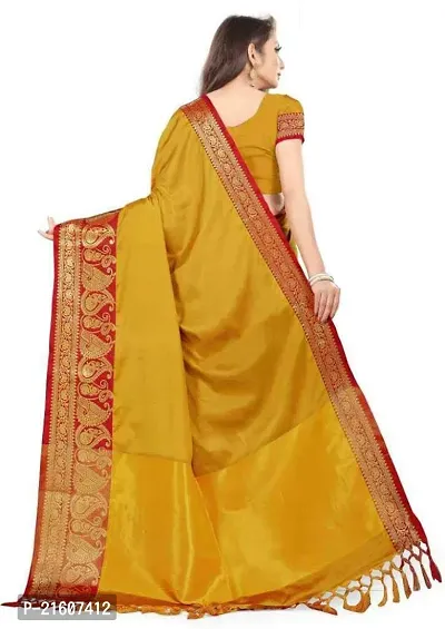 Fancy Cotton Silk Saree with Blouse Piece for Women-thumb2