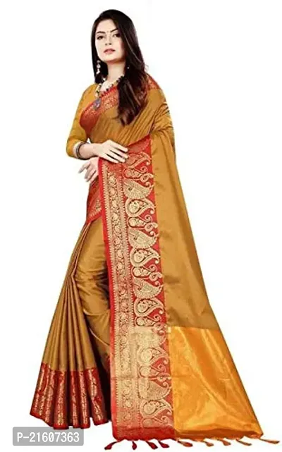 Fancy Cotton Silk Saree with Blouse Piece for Women-thumb2