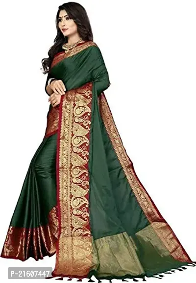 Fancy Cotton Silk Saree with Blouse Piece for Women-thumb3