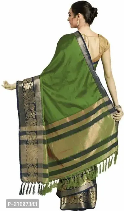 Fancy Cotton Silk Saree with Blouse Piece for Women-thumb2