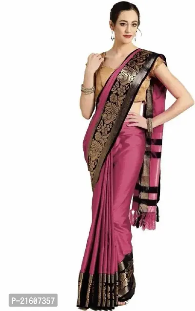 Fancy Cotton Silk Saree with Blouse Piece for Women-thumb0