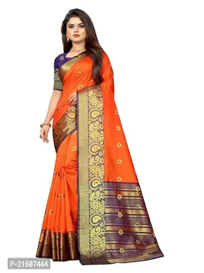 Fancy Cotton Silk Saree with Blouse Piece for Women-thumb0