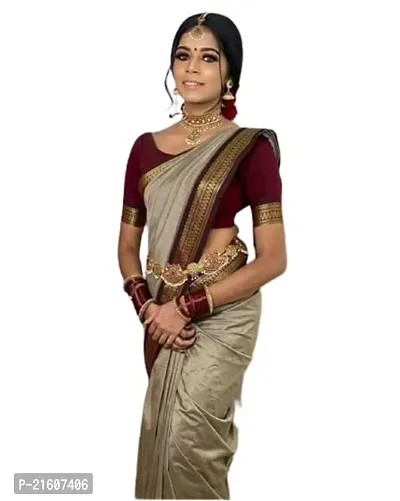 Fancy Cotton Silk Saree with Blouse Piece for Women