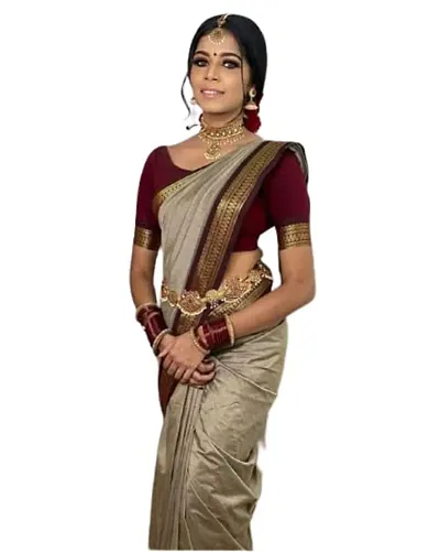 Best Selling Art Silk Saree with Blouse piece 