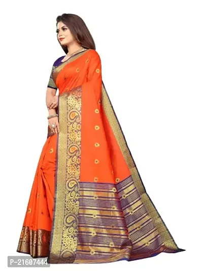 Fancy Cotton Silk Saree with Blouse Piece for Women-thumb2