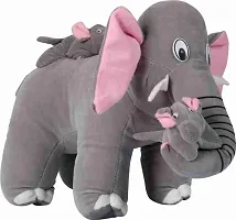 PICKPO TOYS, Mother Elephant with Two Babies Soft Stuffed Plush Toy for Kids Baby Boys  Girls Birthday Gifts Home Decoration (Color: Grey Size: 41cm)-thumb2