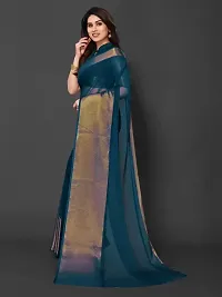 Stylish Chiffon Solid Saree with Blouse Piece-thumb3