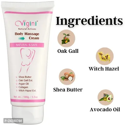 Vigini Natural Body Toner Massage Oil Cream for Women No Added Colors or Fragrance Sulphate Paraben Free 100 gm-thumb2