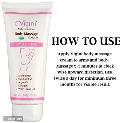 Vigini Natural Body Toner Massage Oil Cream for Women No Added Colors or Fragrance Sulphate Paraben Free 100 gm-thumb3