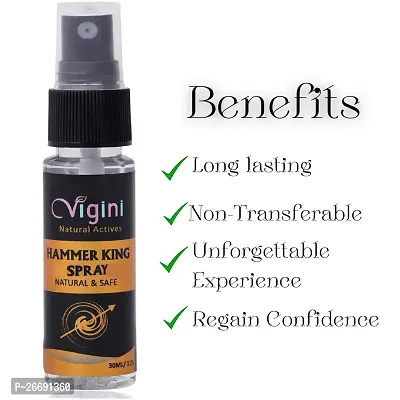 Vigini CFC Free Water Based Hammer King Deodorant Delay Transferable Spray Long Last for Men increase time Growth Performance 30ml-thumb3