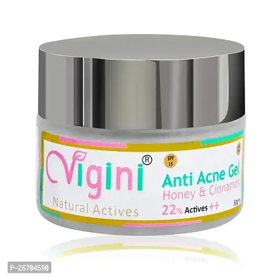 Vigni 22% Actives Anti Acne Face Spot Day Night Cream Gel 50g |Neem Honey Cinnamon Niacinamide Tea Tree Skin Pimples Scars Blackheads Removal Men Women Girl Boys