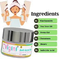 Vigni 22% Actives Anti Acne Face Spot Day Night Cream Gel 50g |Neem Honey Cinnamon Niacinamide Tea Tree Skin Pimples Scars Blackheads Removal Men Women Girl Boys-thumb2