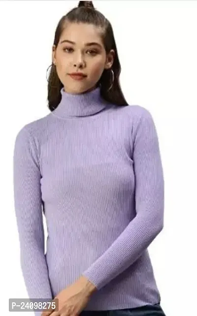 Comfortable Purple Cotton Blend Sweatshirt For Ladies
