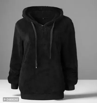 Comfortable Black Wool Sweatshirt For Ladies-thumb0