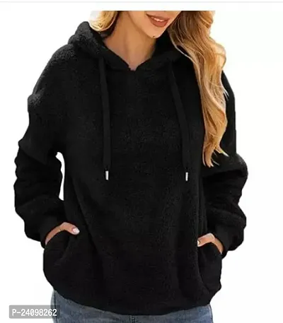 Comfortable Black Wool Sweatshirt For Ladies-thumb0