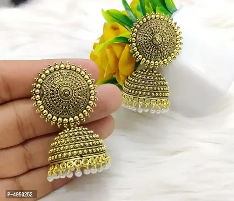 Latest Attractive Brass Beads Jhumka Earrings