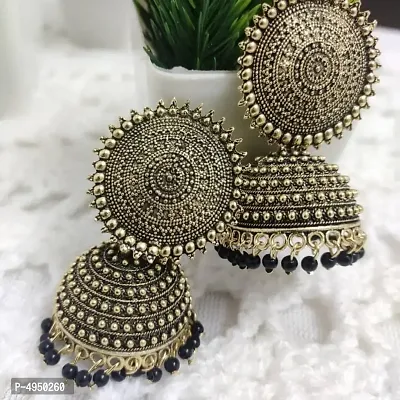 Latest Attractive Brass Beads Jhumka Earrings