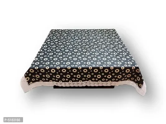 PVC Printed Square Centre Table Cover (Size-48x48 Inch. Square) Design-3 (Brown Flower)
