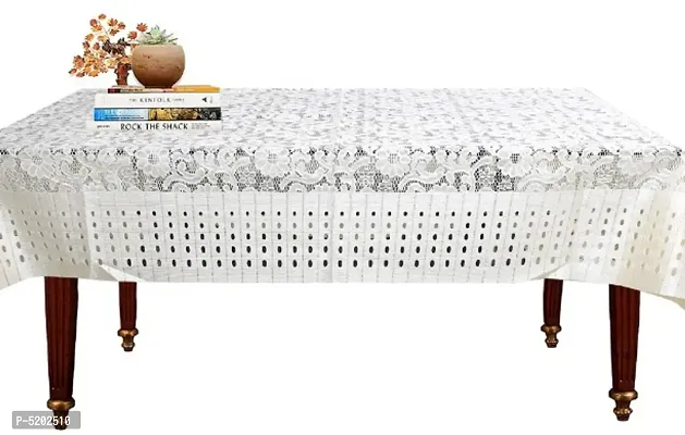Maddy Space Kaju Design Net Cotton Printed 6 Seater Dining Table Cover (Size-60x90 Inch. Rectangle) Beige Color