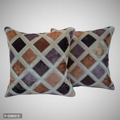Maddy Space Big Check Square Cushion Cover (Size-16x16 Inch. Square) Set Of 5 Piece (Cream Color)