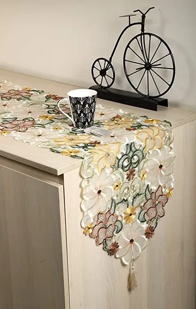 Cotton Printed Lace Dining Table Runner