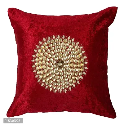 Mandala Design Cushion Cover (Size-16x16 Inch.)Set Of 5 Piece (Maroon Color)