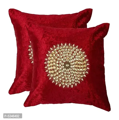 Mandala Design Cushion Cover (Size-12x12 Inch.)Set Of 5 Piece (Maroon Color)