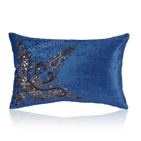 Bow Design Velvet Cushion Cover