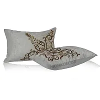 Bow Design Velvet Cushion Cover (Size-12x18 Inch.) Set Of 1 Piece (White Color)-thumb2